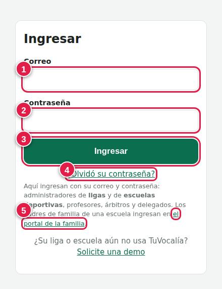 Pantalla de ingreso