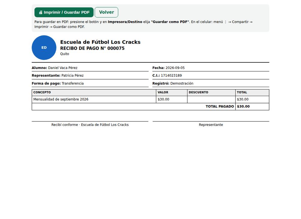 Recibo de pago