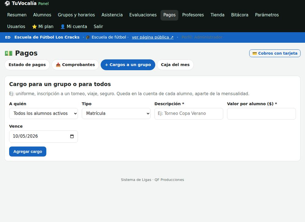 Cargo para un grupo o para todos