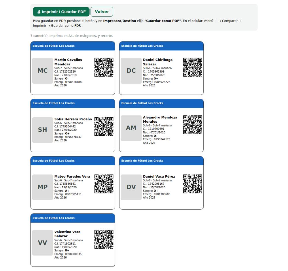 Carnets de un grupo listos para imprimir