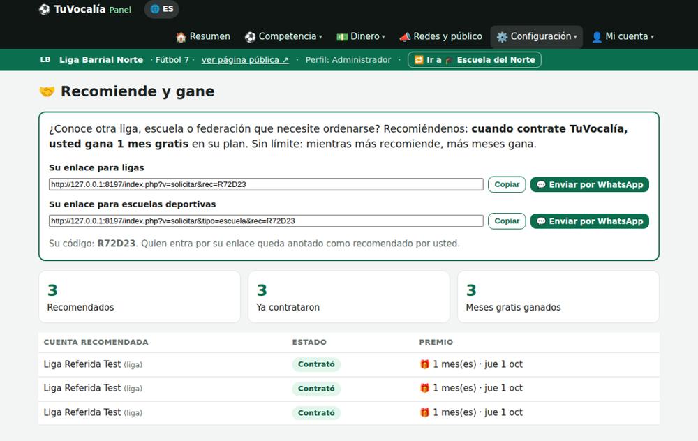 Recomiende y gane