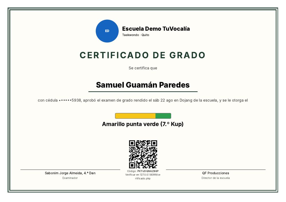 Certificado de grado