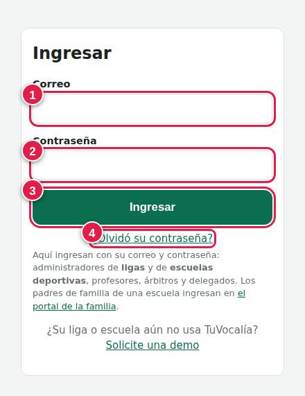 Pantalla de ingreso