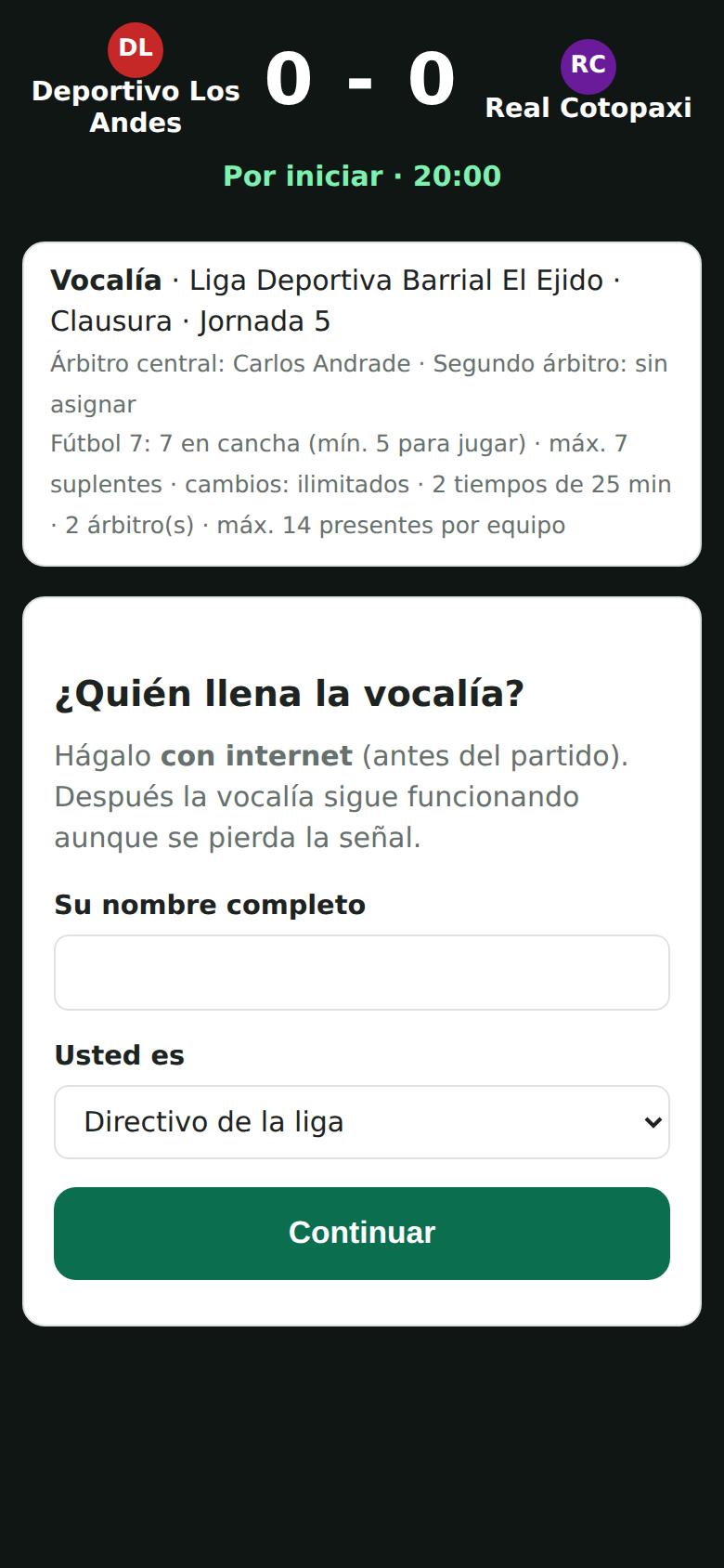 Pantalla ¿Quién llena la vocalía?