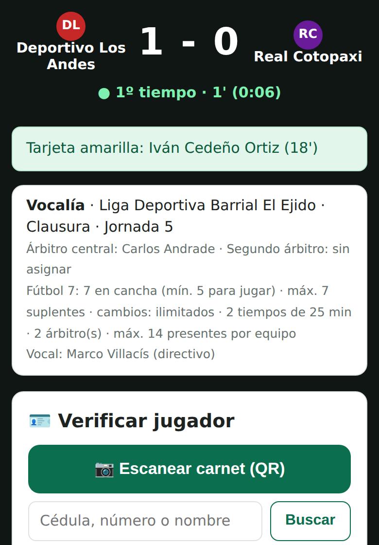 Marcador actualizado en el celular