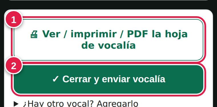Cerrar y enviar la vocalía