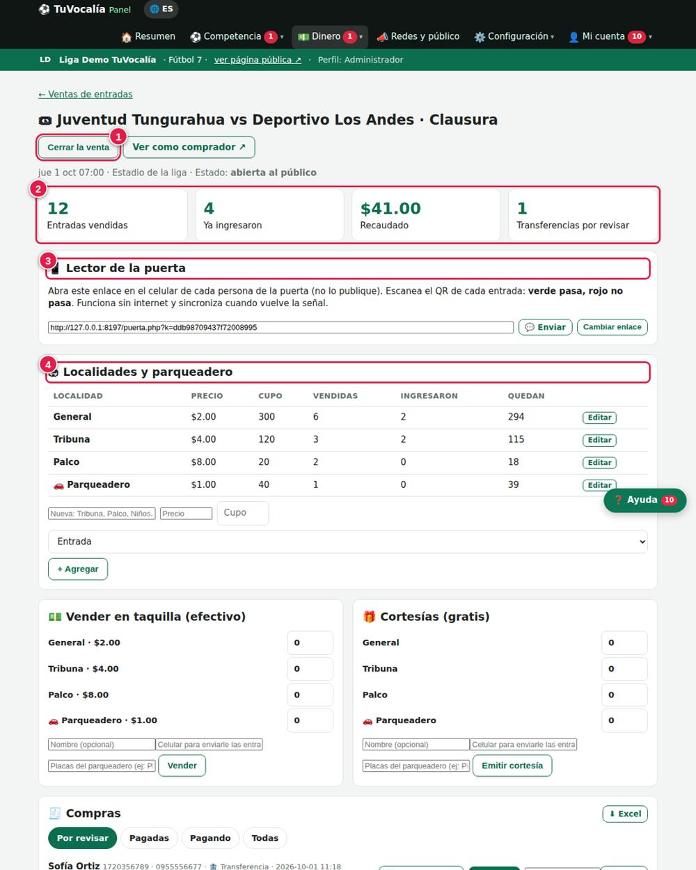 La venta de un partido