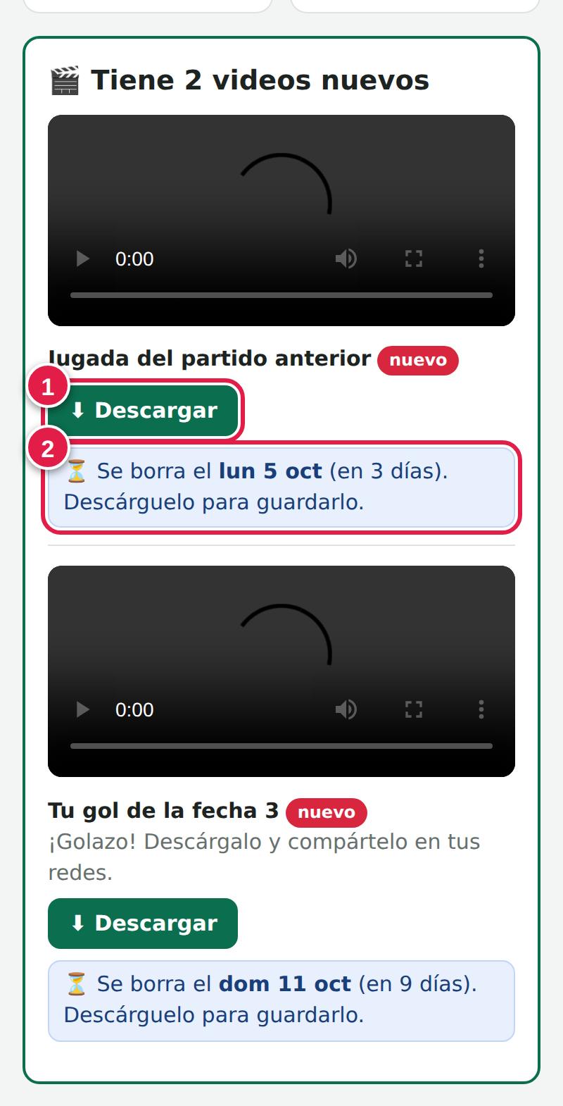 Lo que ve el jugador en su portal