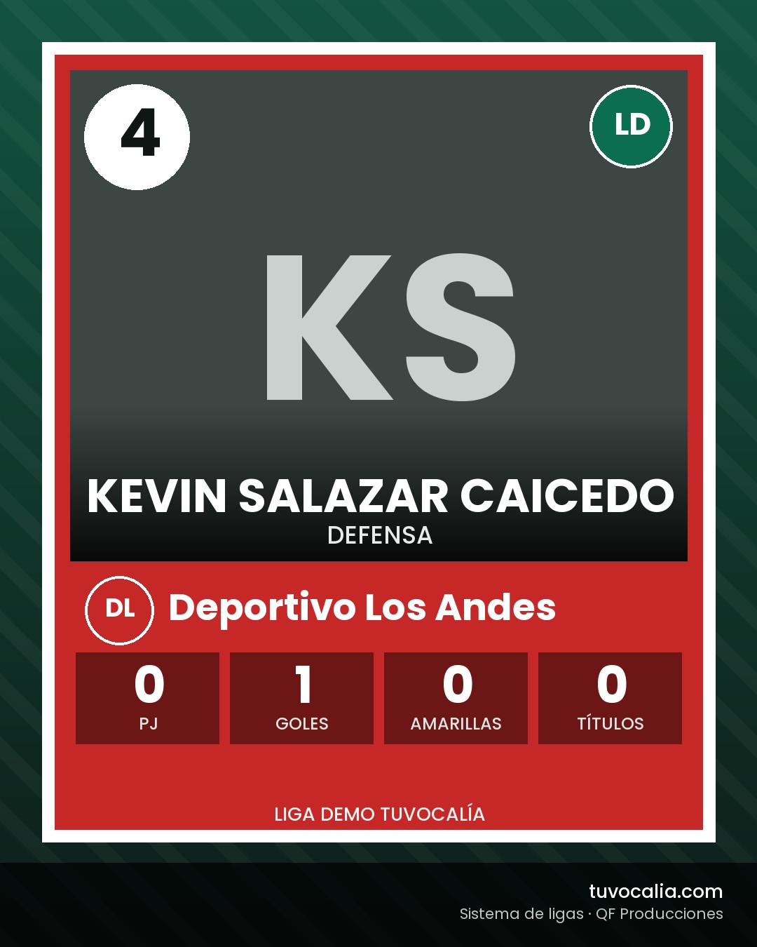 Cromo de Kevin Salazar Caicedo