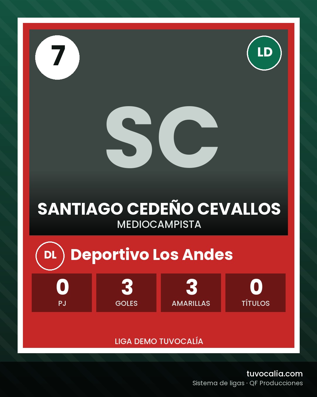 Cromo de Santiago Cedeño Cevallos