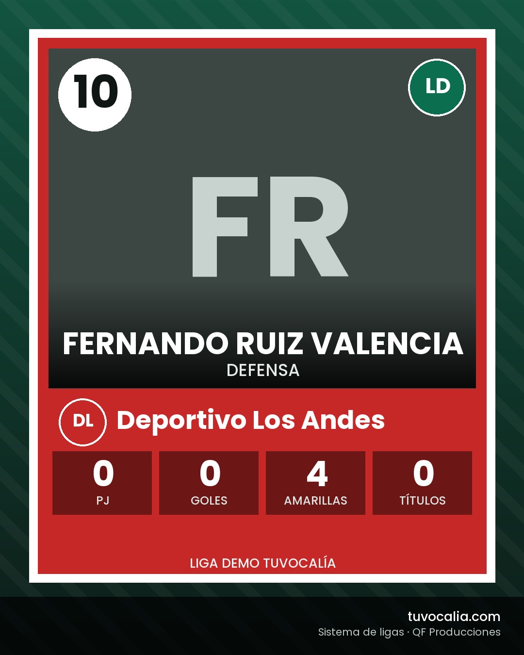 Cromo de Fernando Ruiz Valencia