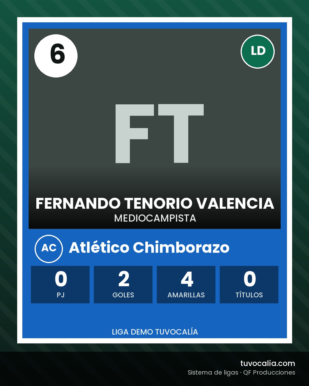 Cromo de Fernando Tenorio Valencia