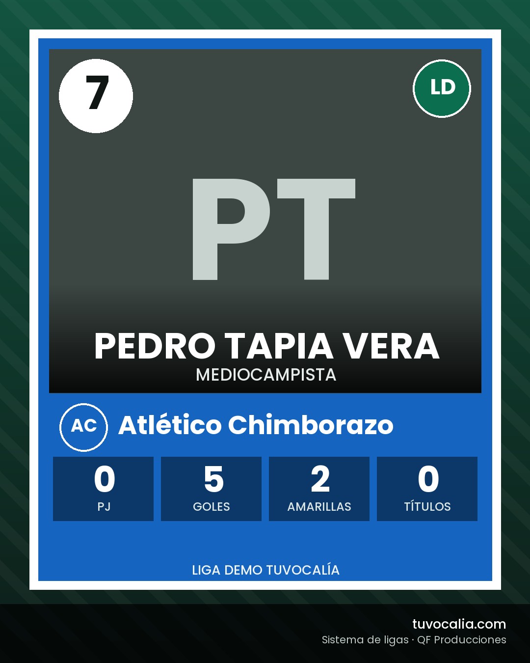 Cromo de Pedro Tapia Vera
