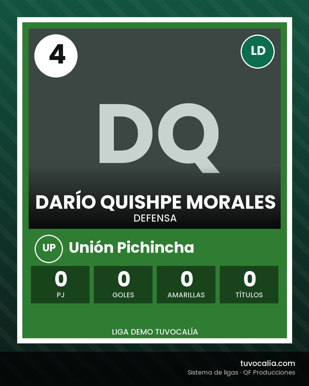 Cromo de Darío Quishpe Morales