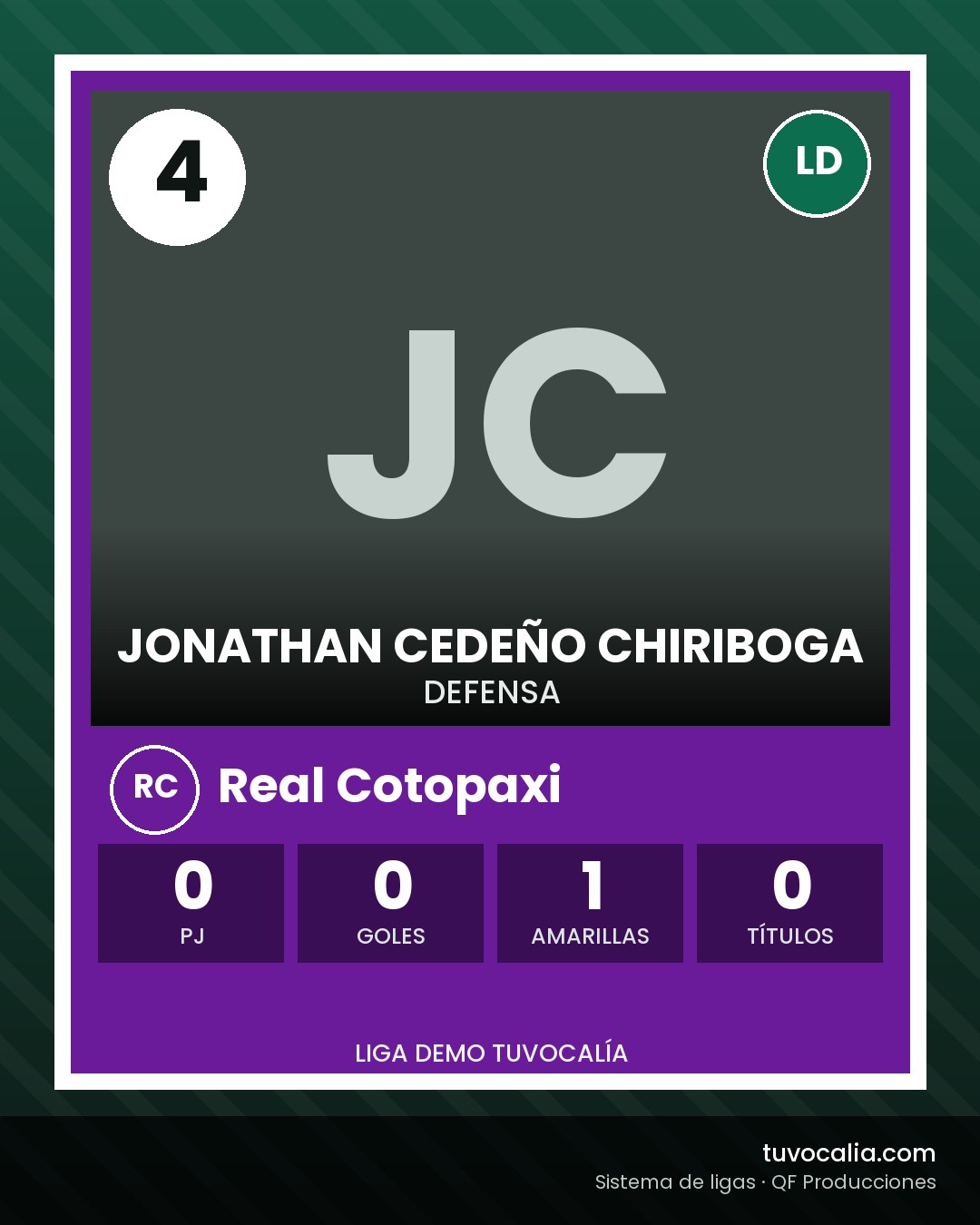 Cromo de Jonathan Cedeño Chiriboga