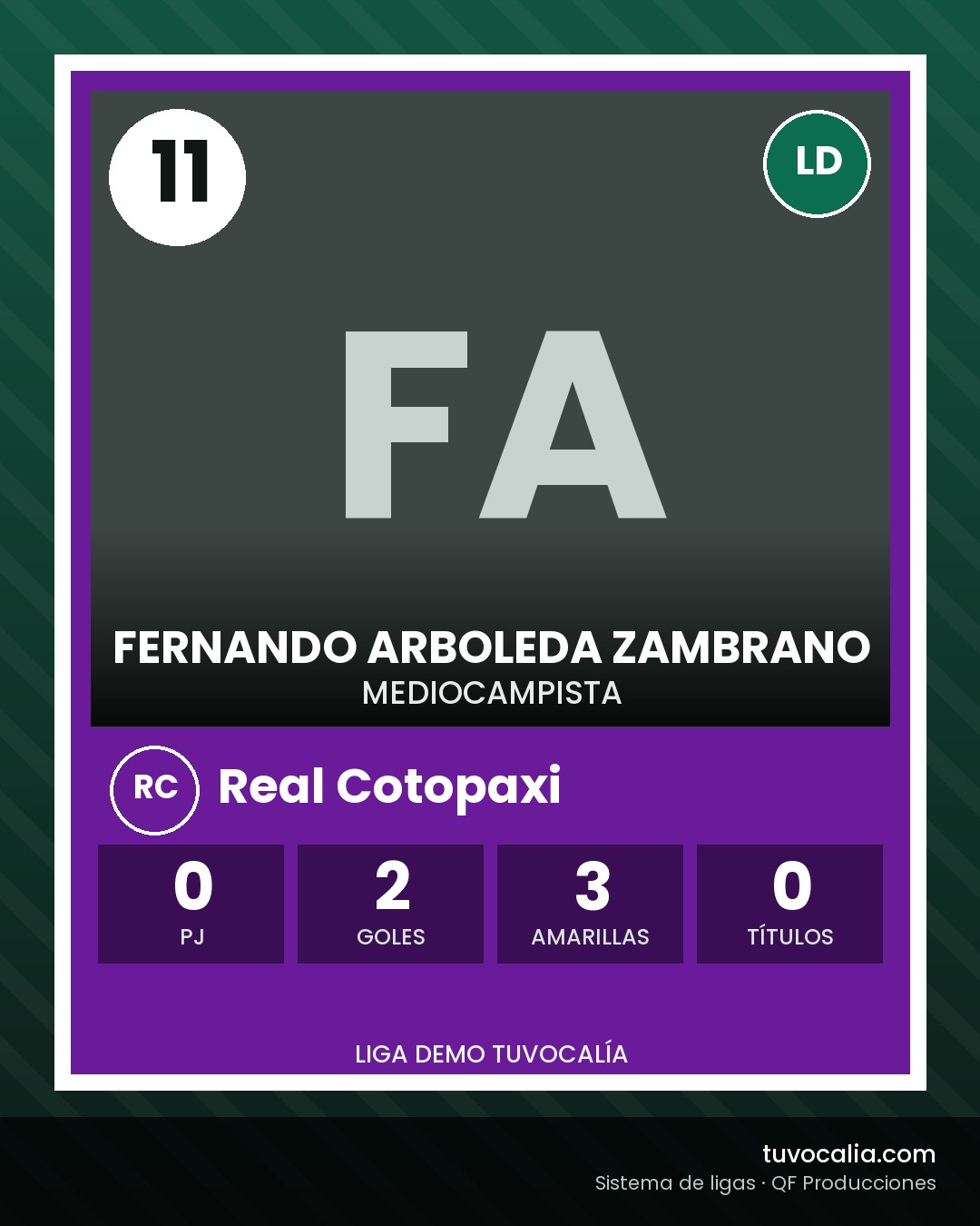Cromo de Fernando Arboleda Zambrano