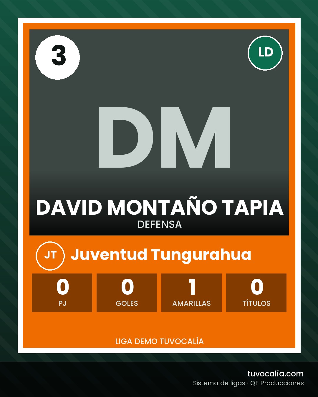 Cromo de David Montaño Tapia