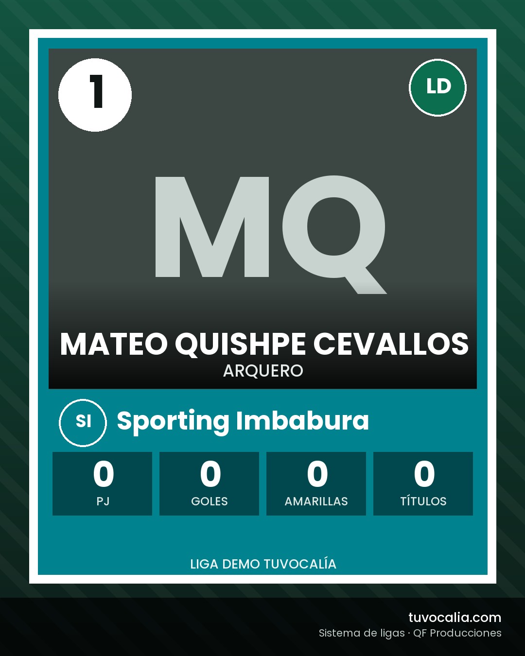 Cromo de Mateo Quishpe Cevallos