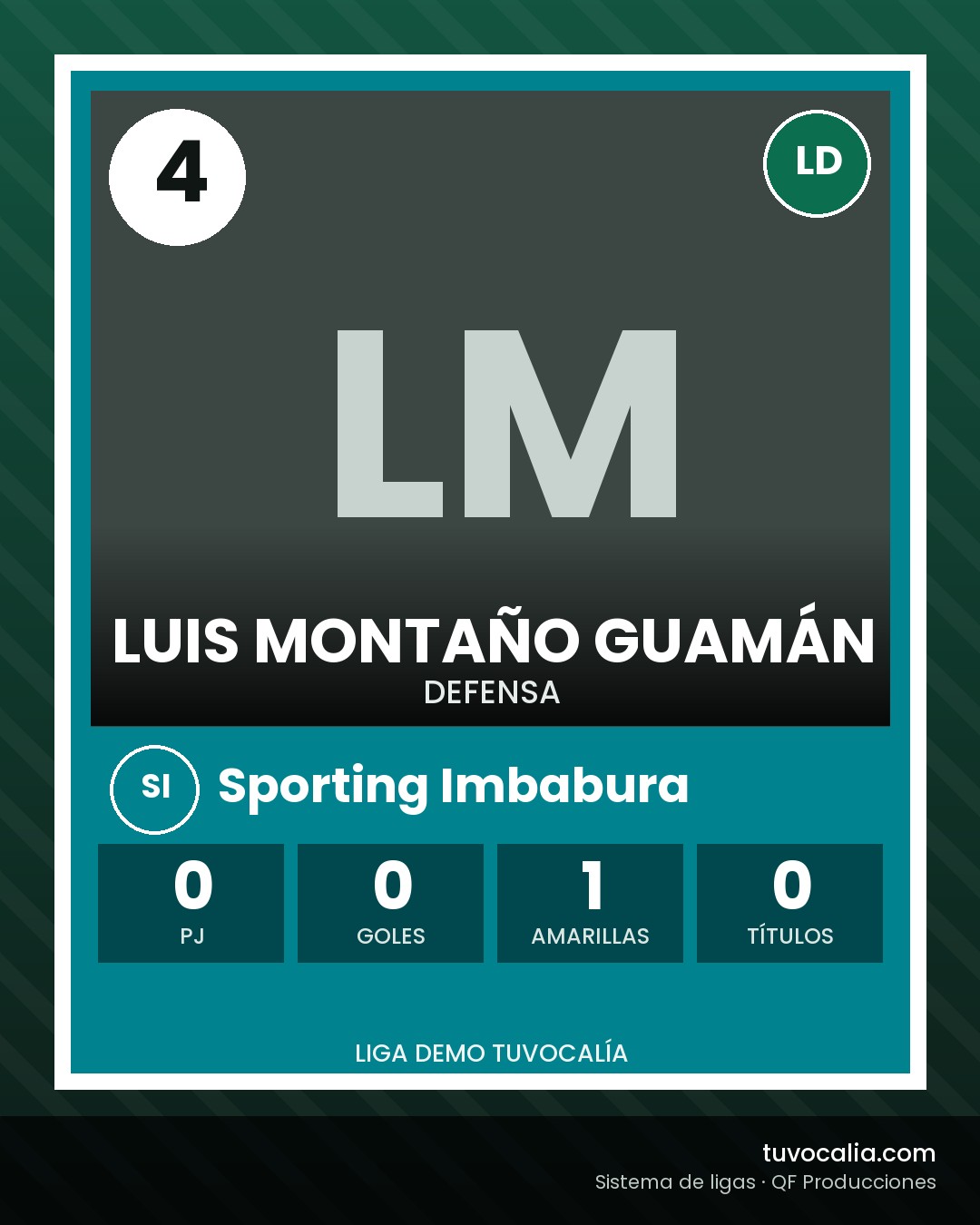 Cromo de Luis Montaño Guamán