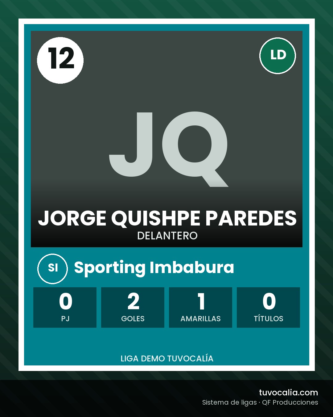 Cromo de Jorge Quishpe Paredes