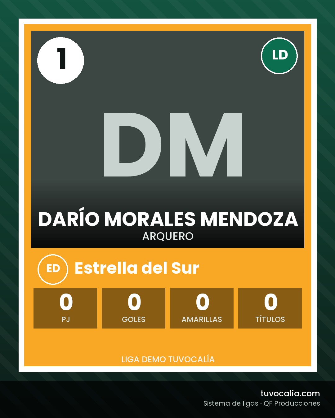 Cromo de Darío Morales Mendoza