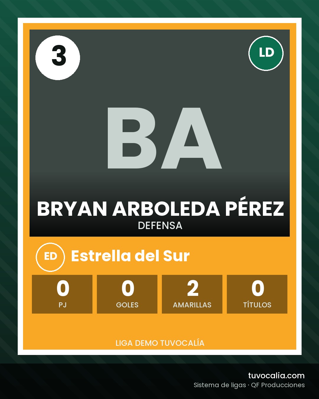 Cromo de Bryan Arboleda Pérez