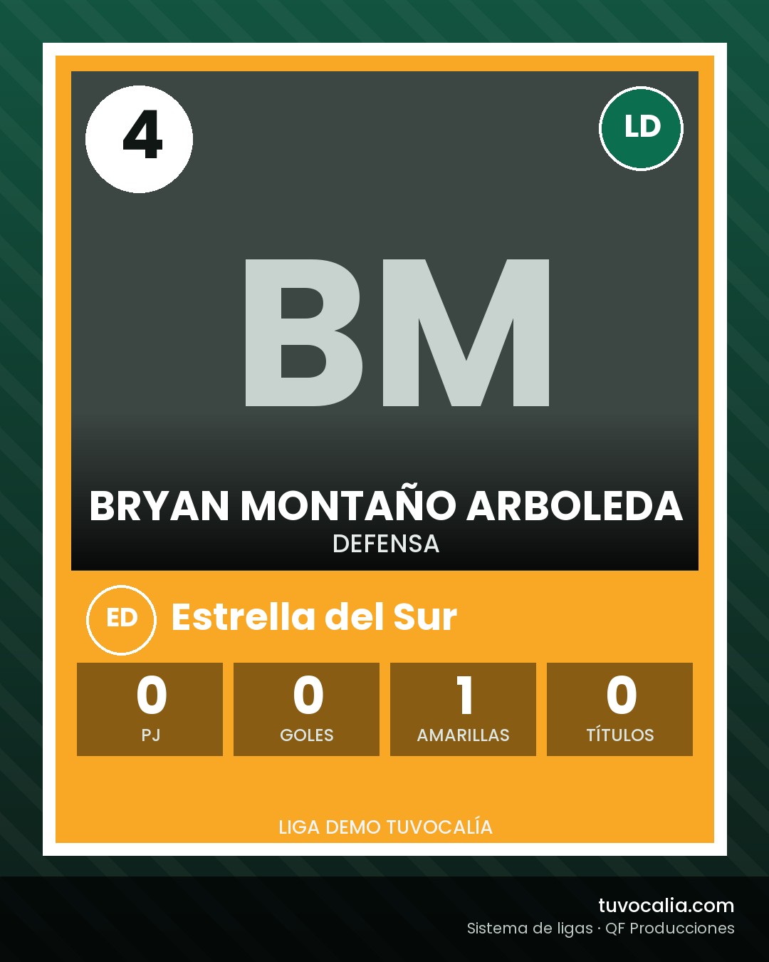 Cromo de Bryan Montaño Arboleda