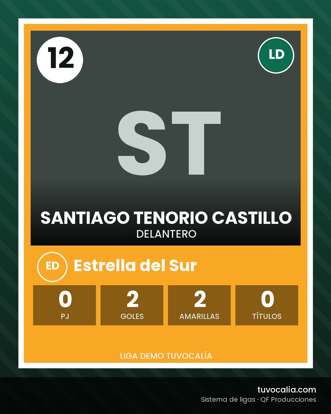 Cromo de Santiago Tenorio Castillo