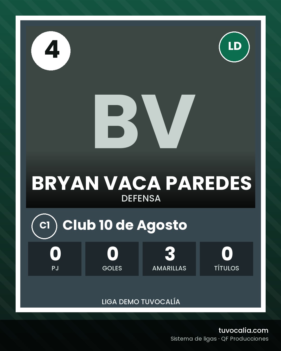 Cromo de Bryan Vaca Paredes